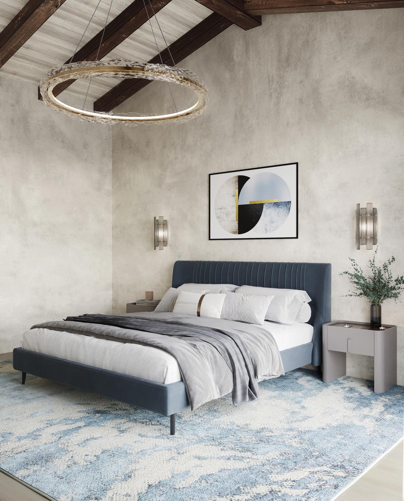 Спальня в средиземноморском стиле с элементами ар-деко