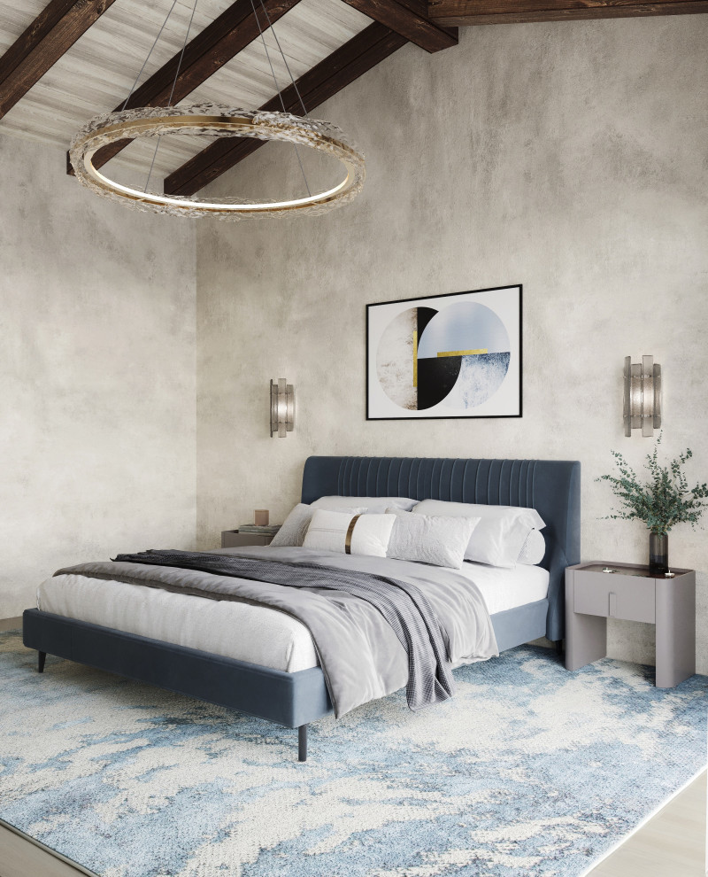 Спальня в средиземноморском стиле с элементами ар-деко