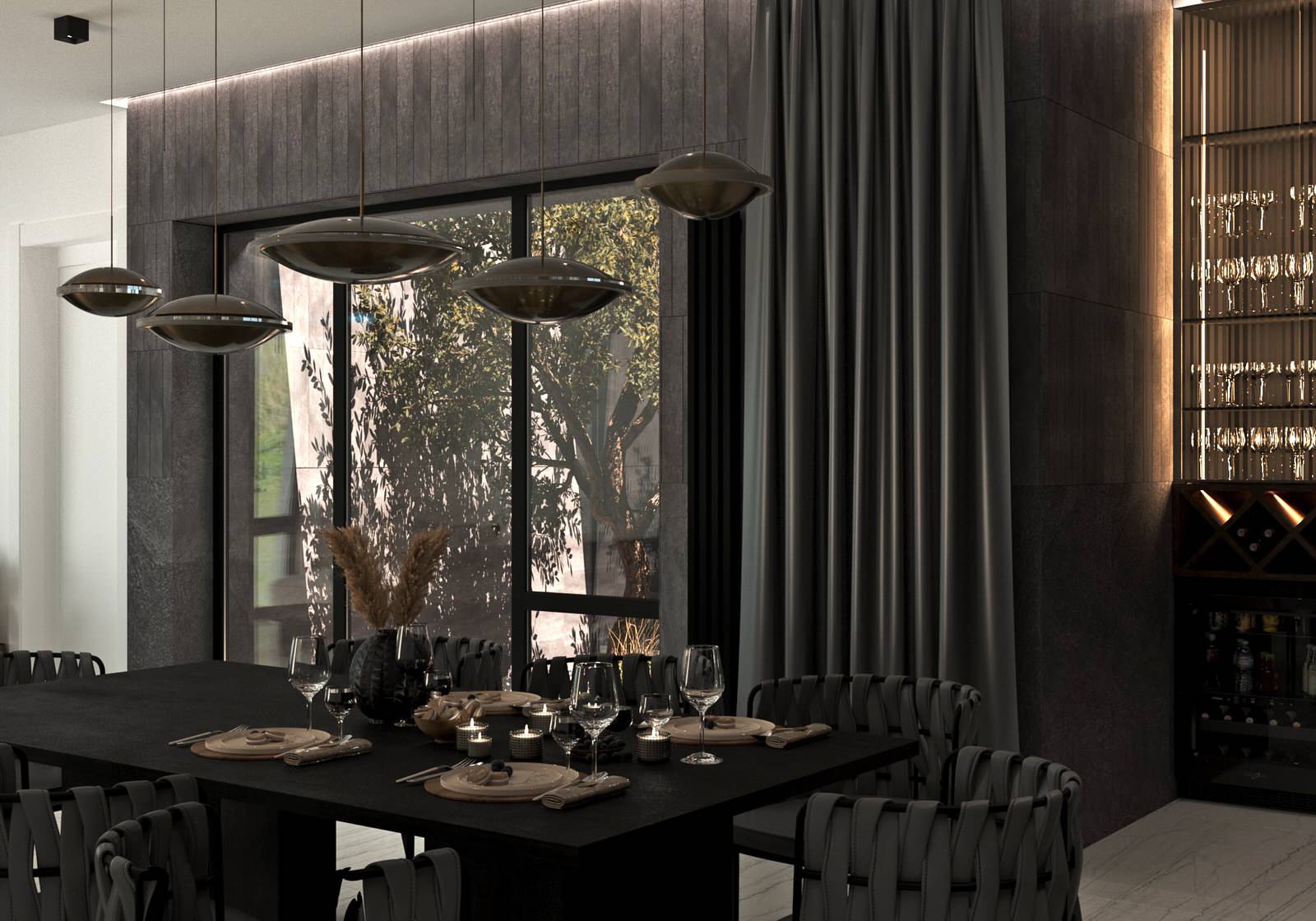 Апартаменты с деревом в центре номера