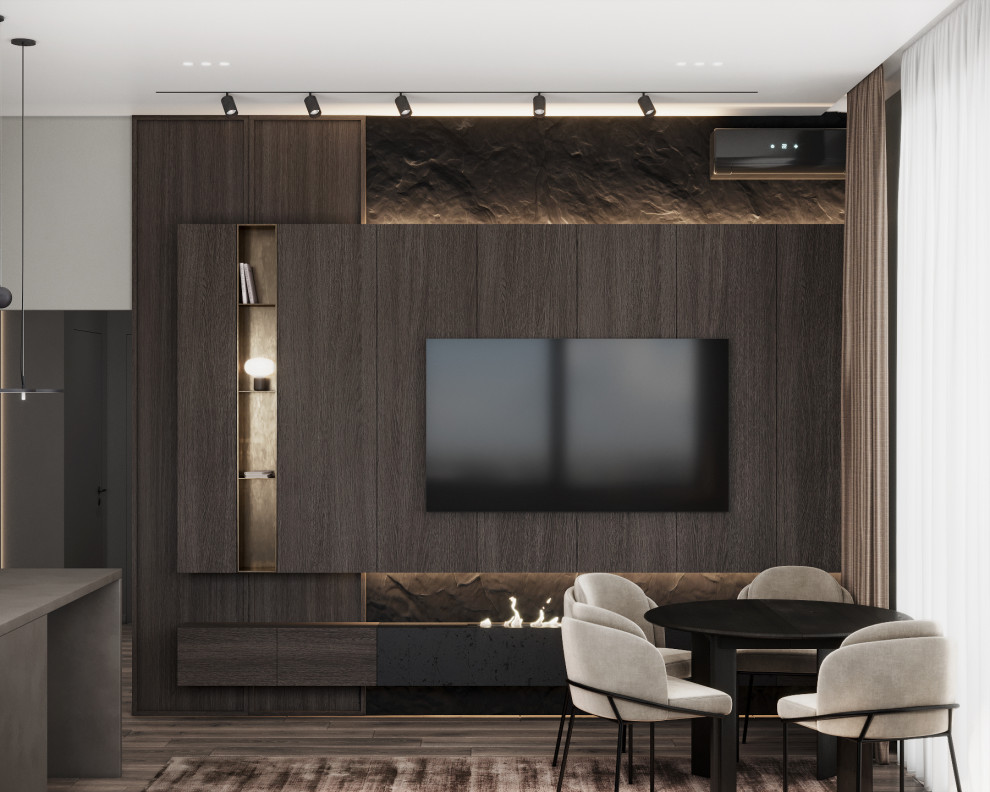 Монохромная квартира с террасой.