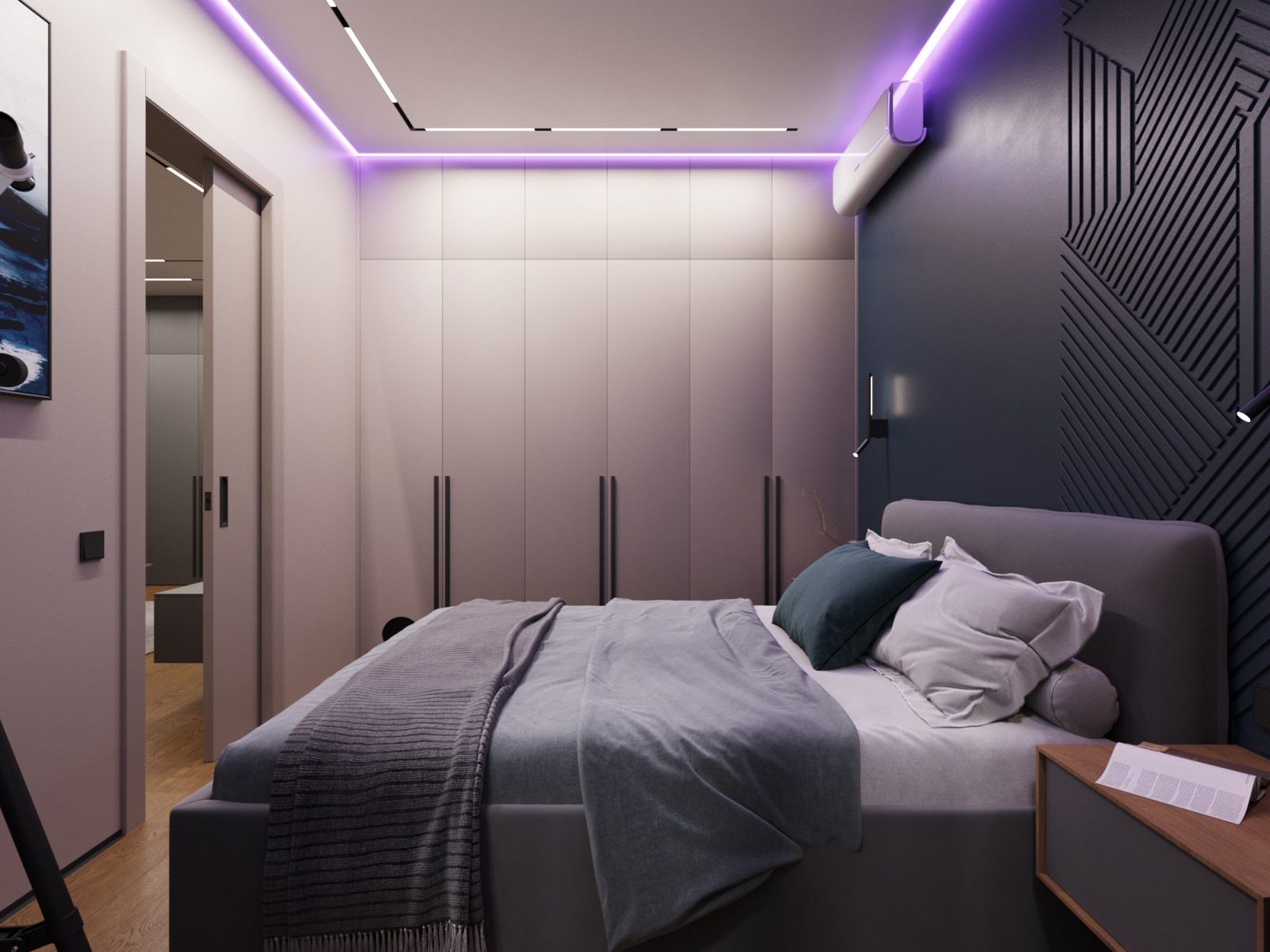 Дизайн-проект квартиры в темно серых тонах