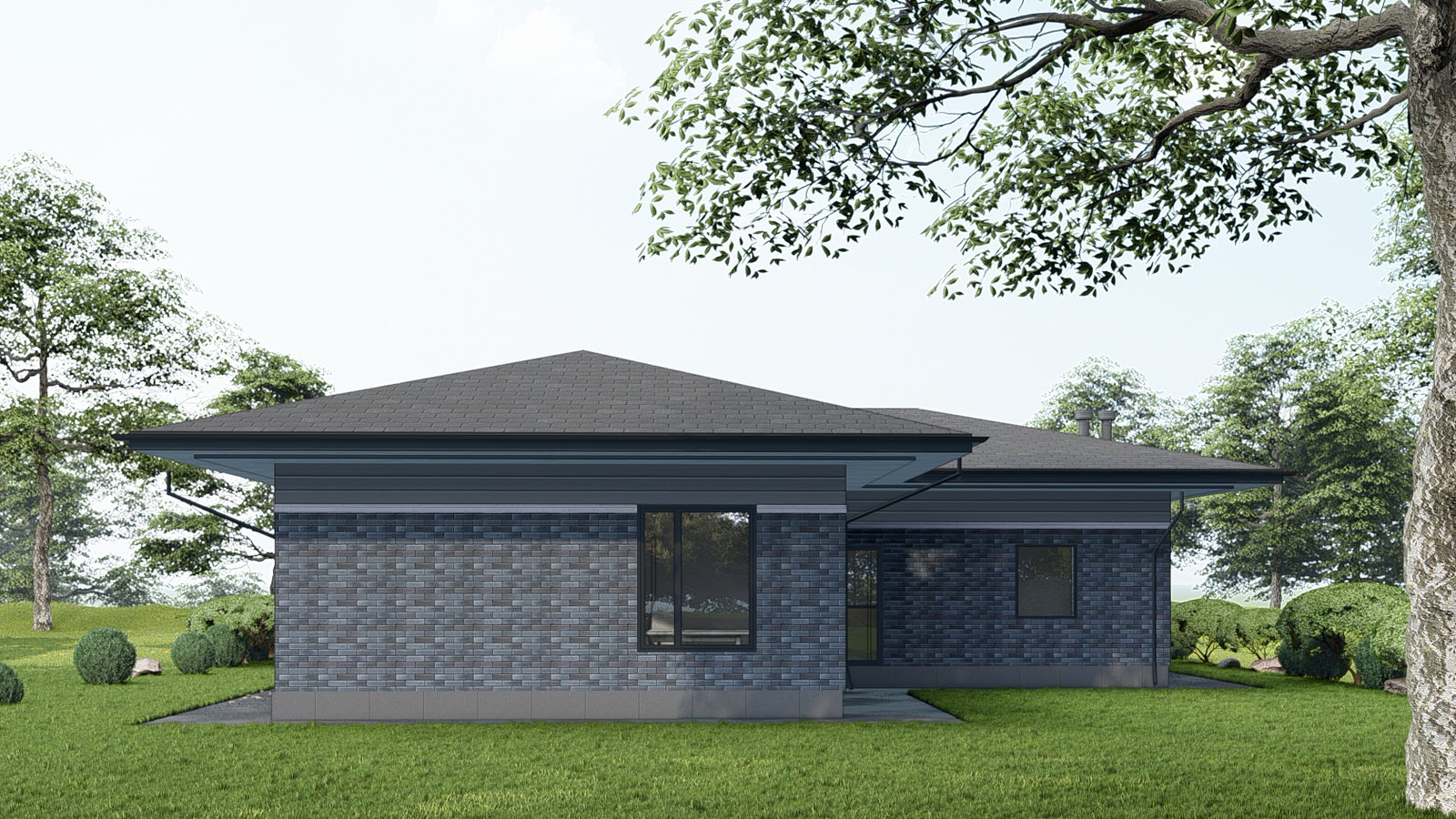 Одноэтажный дом в современном стиле