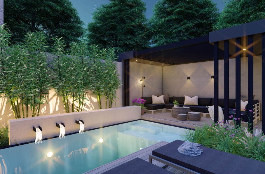 Проект небольшого сада со спа-зоной