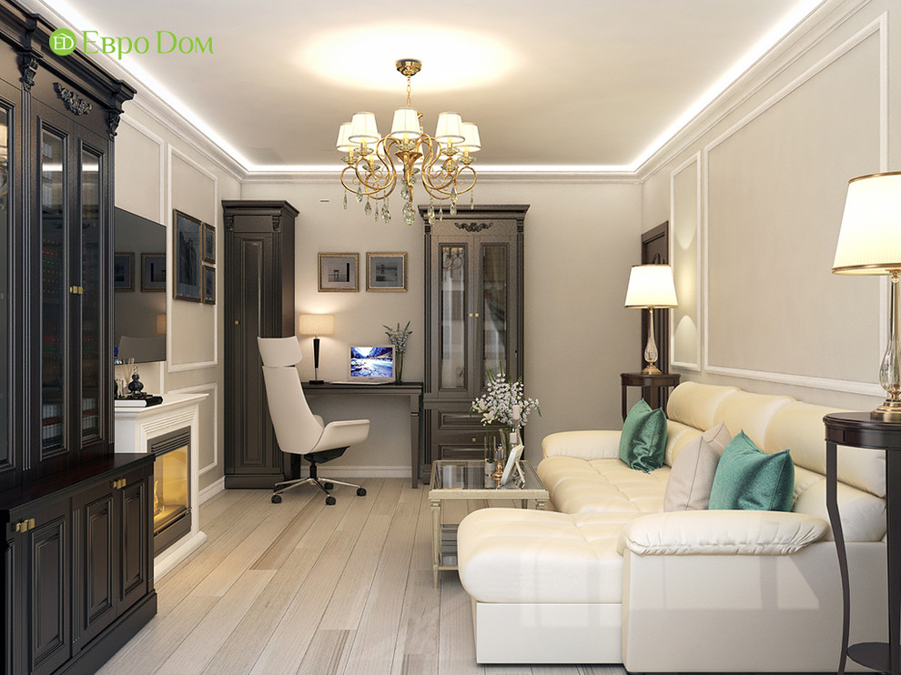 Дизайн двухкомнатной квартиры 52 кв. м в стиле неоклассика