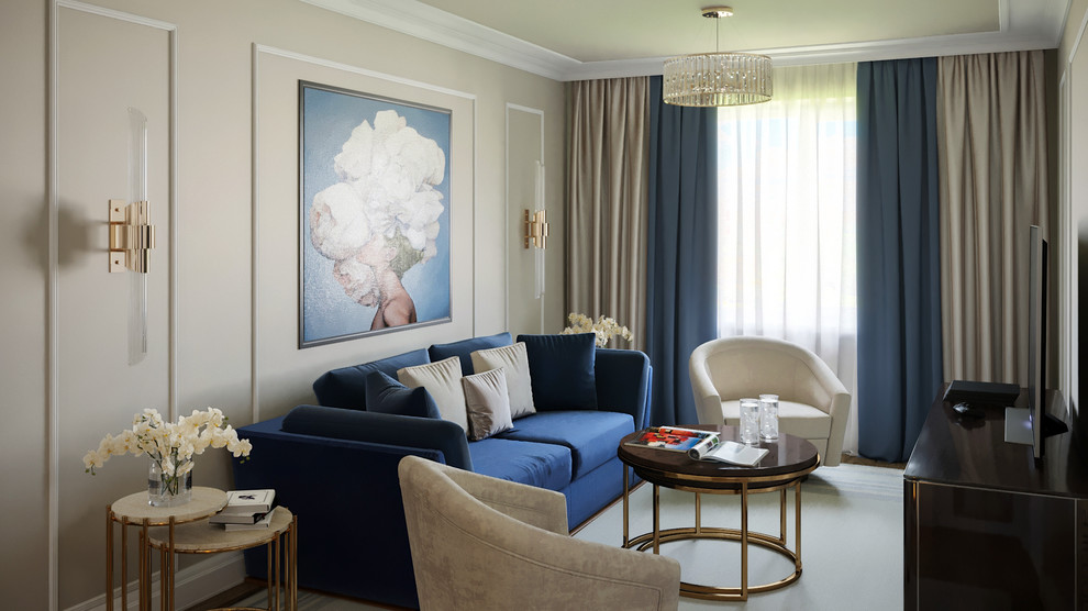 Проект квартиры 77 кв.м. с камином