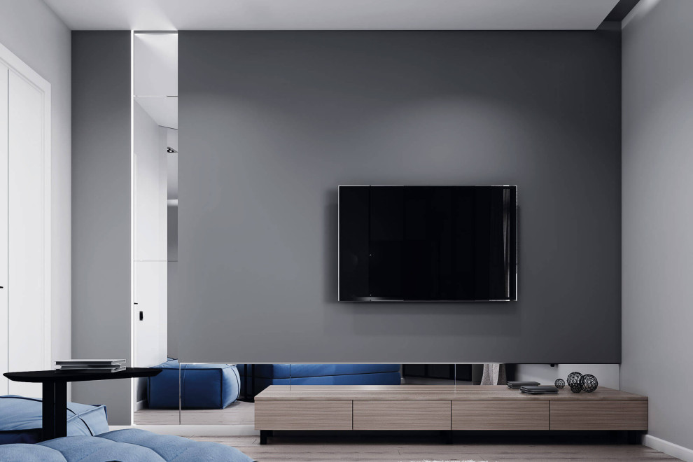 Современный дизайн в серых тонах, ЖК Панорама