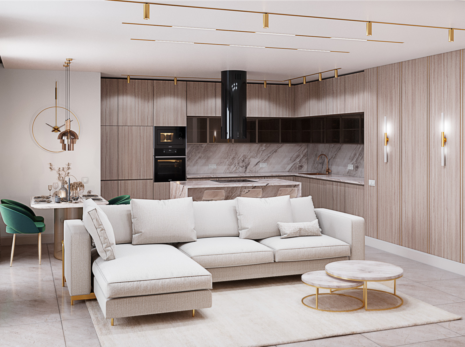 Обложка проекта: Кухня гостиная с островом