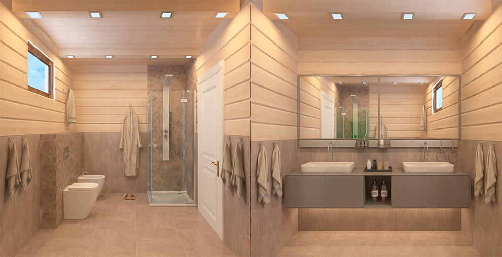 Новогодний интерьер в доме из клееного бруса