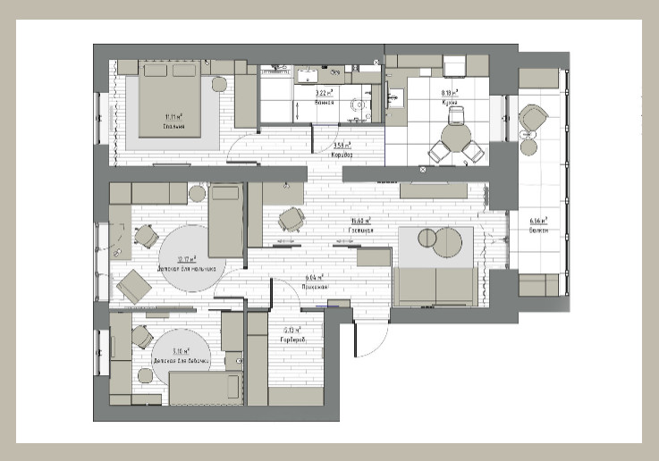 Обложка проекта: Современный стиль с элементами лофта, 80 м2