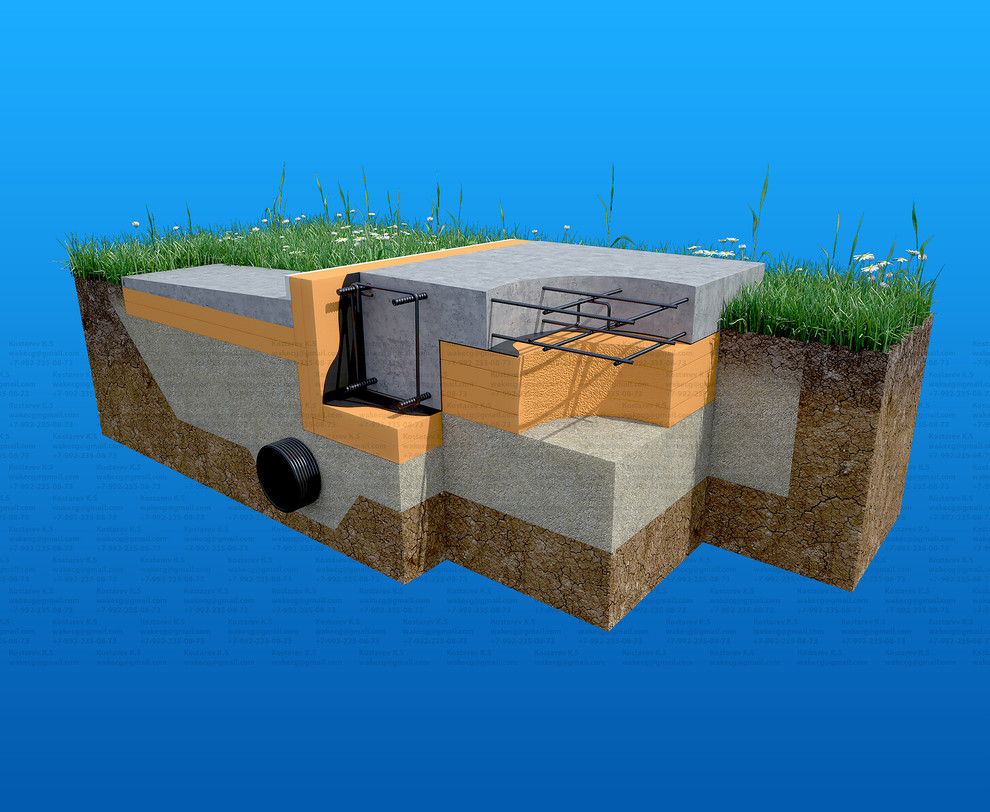 Иллюстрации - Строение фундамента\ типы фундамента