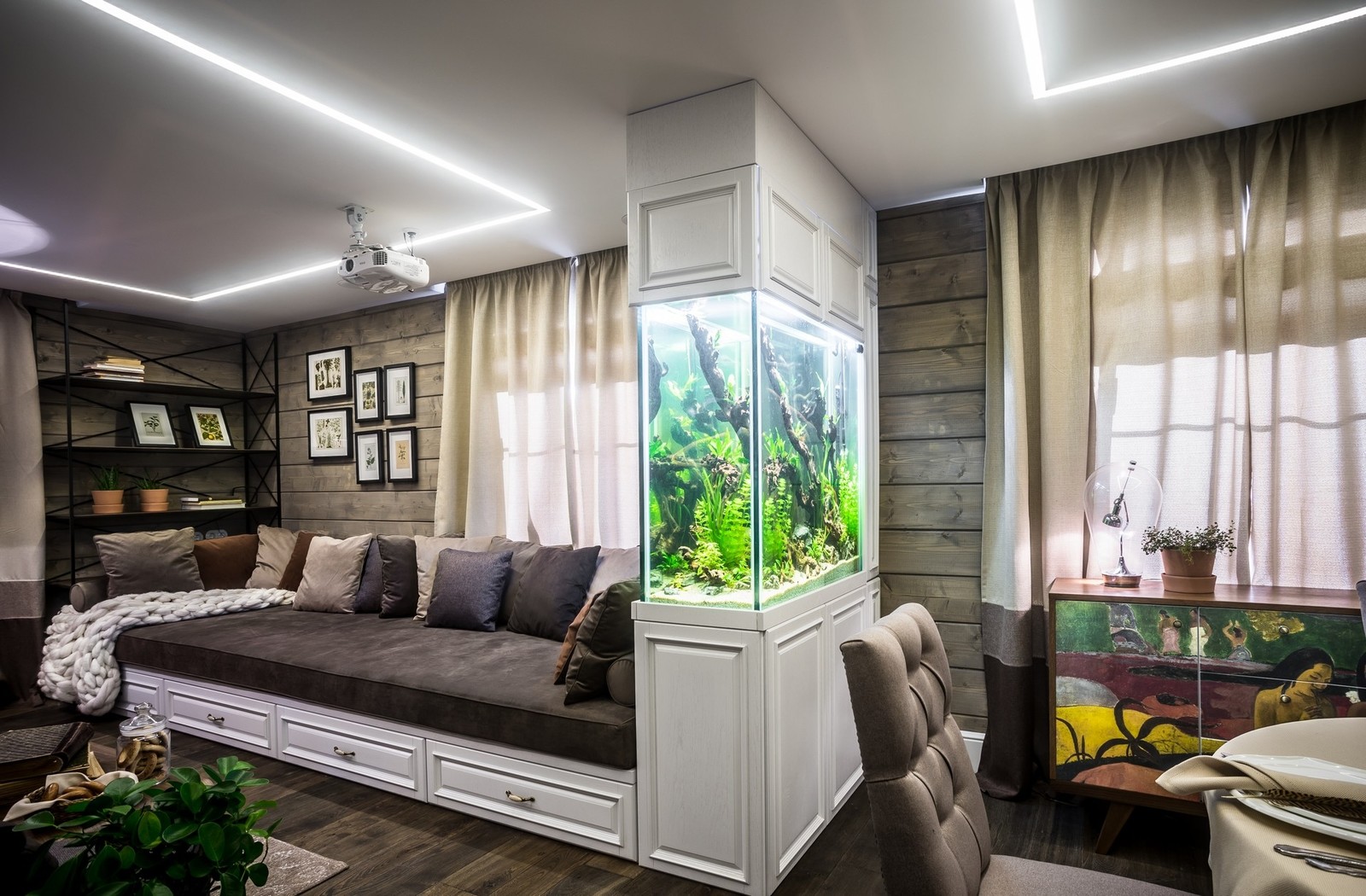 Обложка проекта: Дачная гостиная с лежанкой