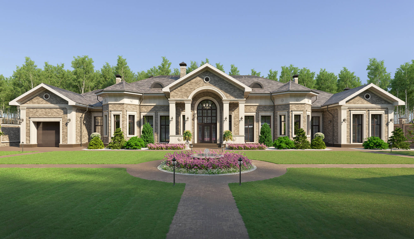 Обложка проекта: Архитектурный проект одноэтажного жилого дома площадью 400 кв.м.