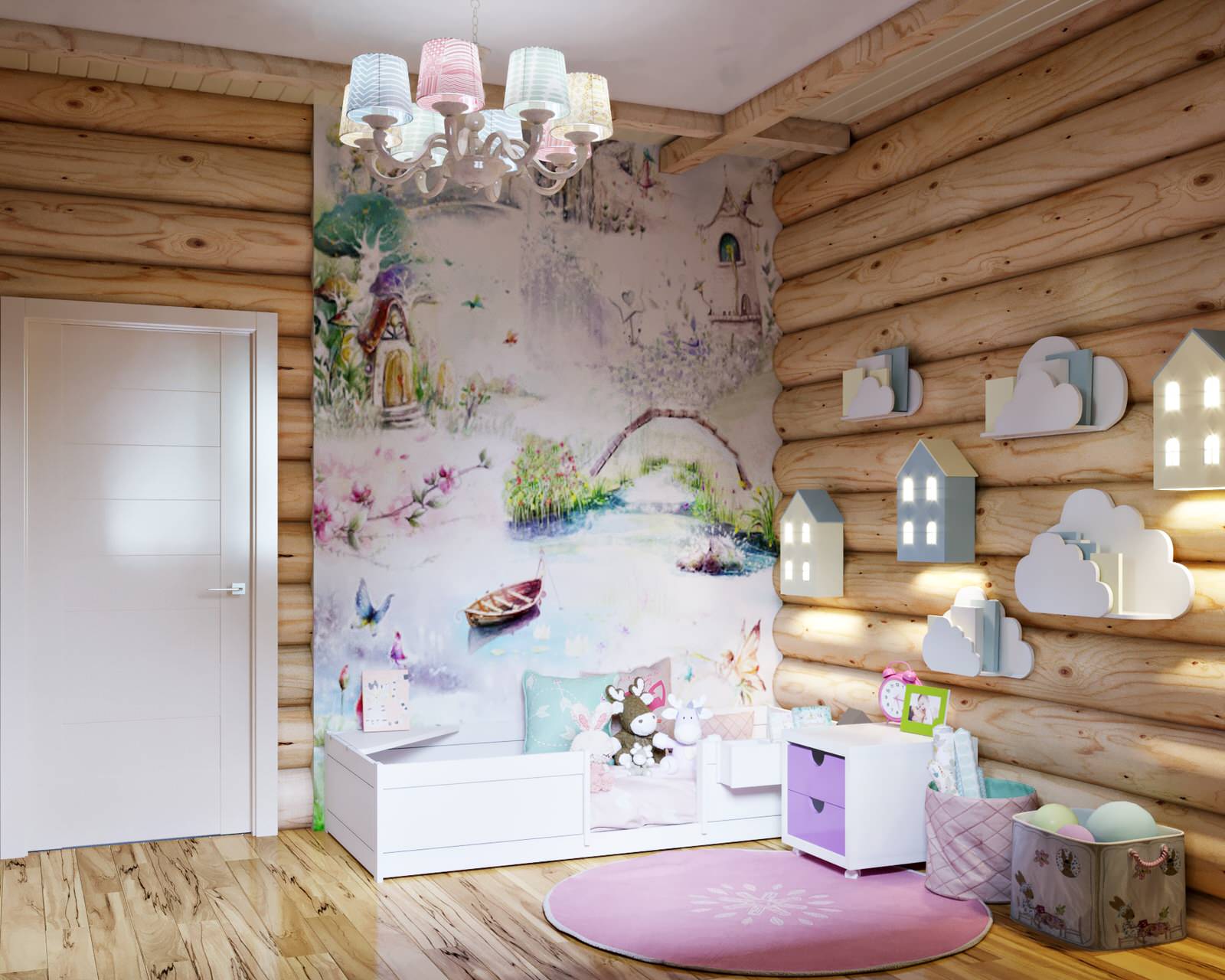 Современный стиль в бревенчатом доме в КП FAMILY CLUB