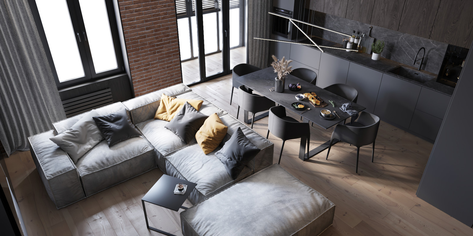 KOROLEVSKII BULVAR   |   Кухня-гостиная