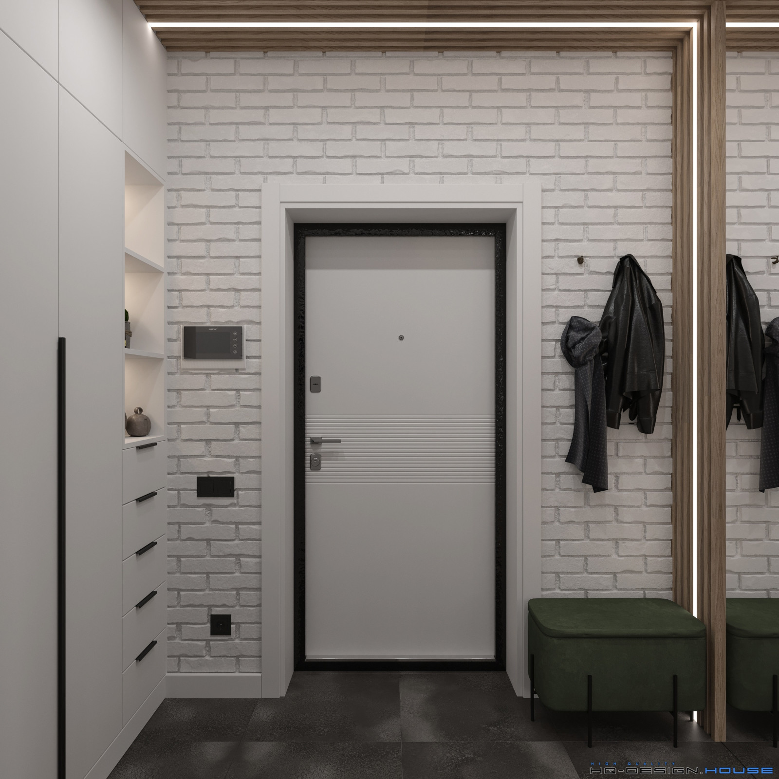 Кухня-гостиная в частном доме в современном стиле с элементами Лофт