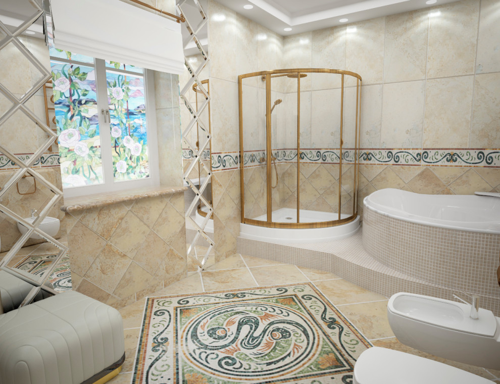 Art-deco mosaic in the bathroom