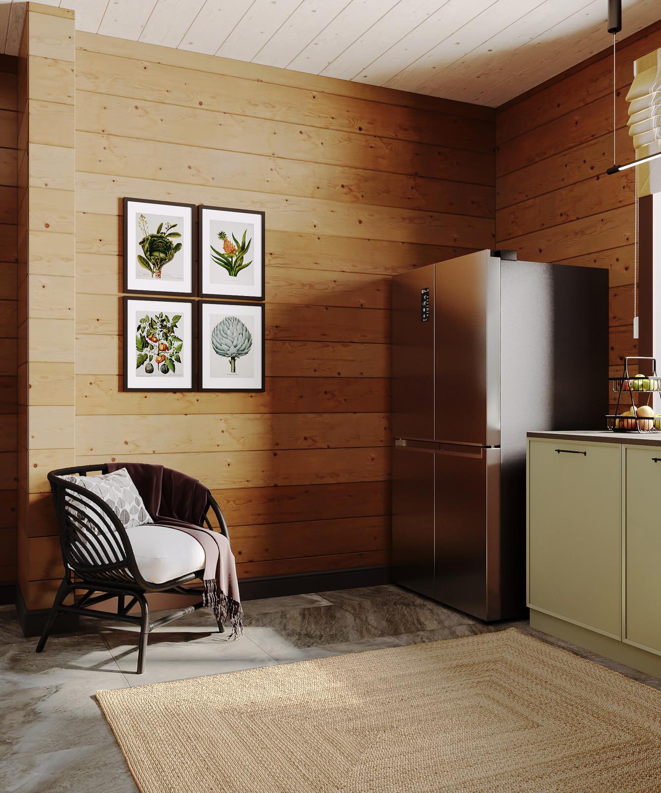 Кухня в загородном доме.