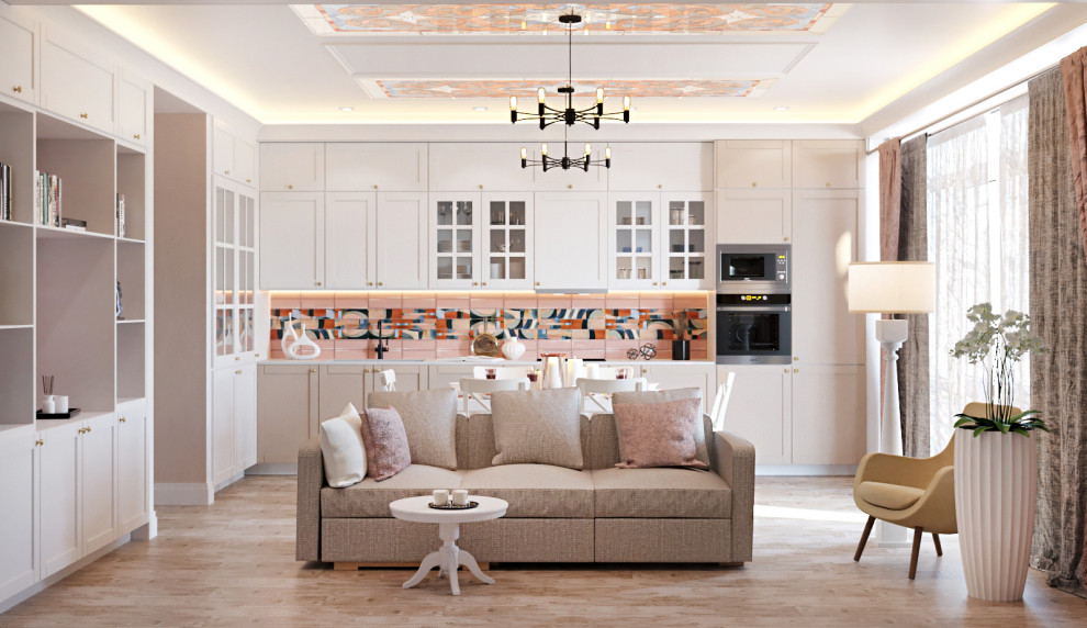 Обложка проекта: Дизайн проект квартиры общей площадью 87 м2 в стиле "Эклектика"