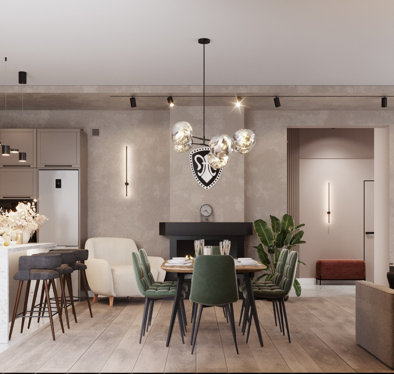 Дизайн кухни-гостиной