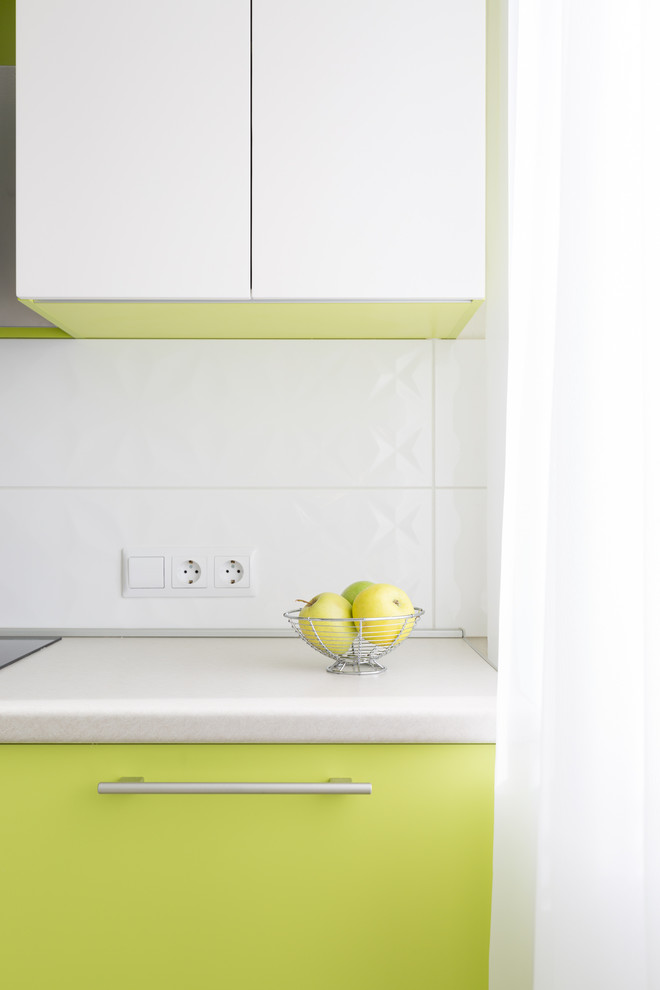 Кухня цвета зеленого яблока