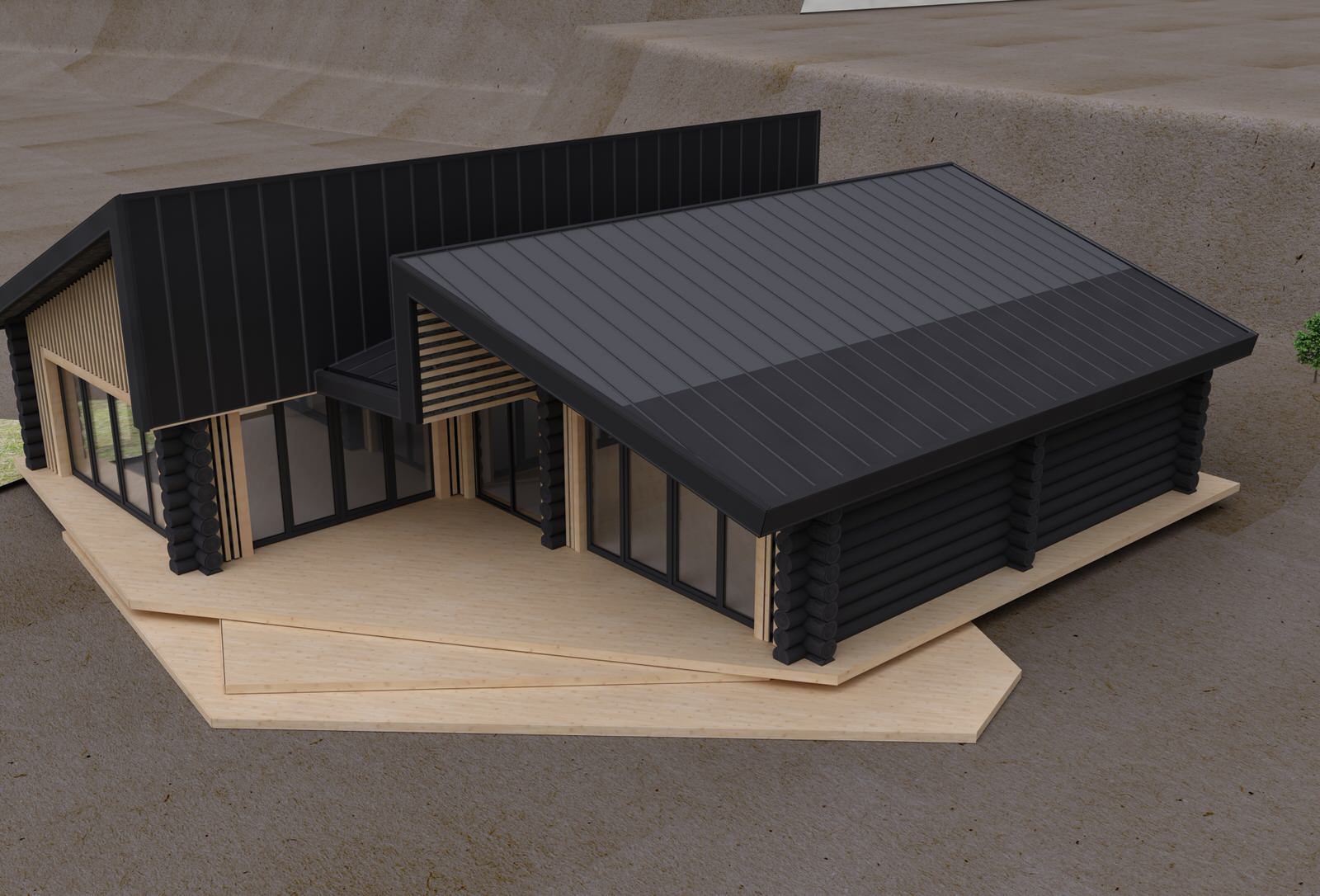 Банный комплекс на берегу залива