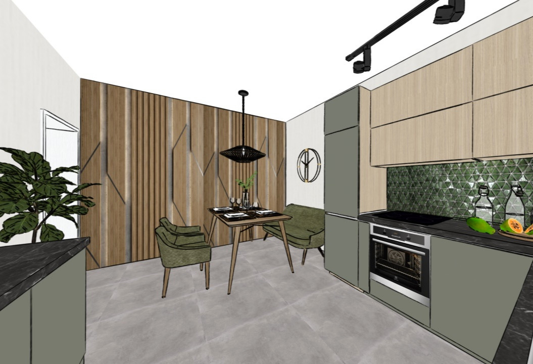 Интерьерные скетчи небольшого частного дома