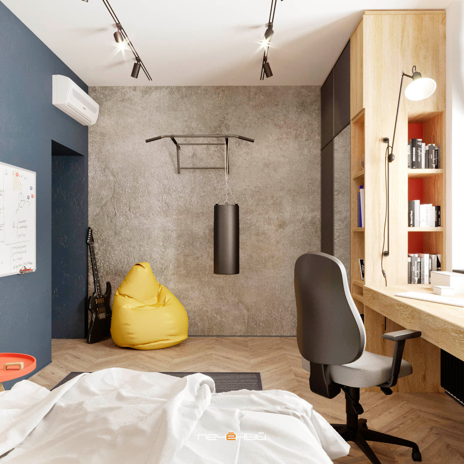 Современная трёшка с крутой гостиной и спальней