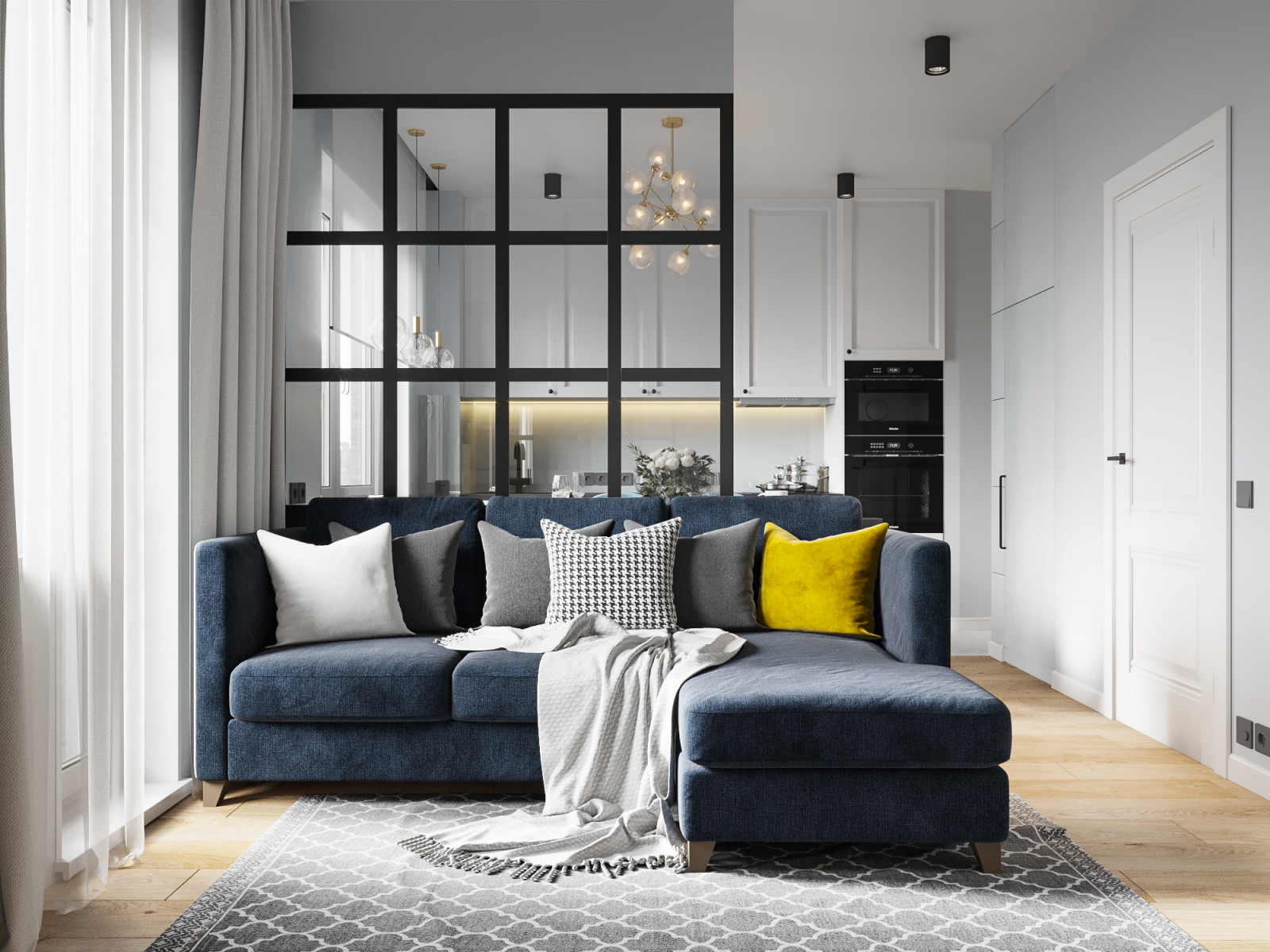 Обложка проекта: Двухкомнатная квартира 55 м.кв. на Маршала Казакова