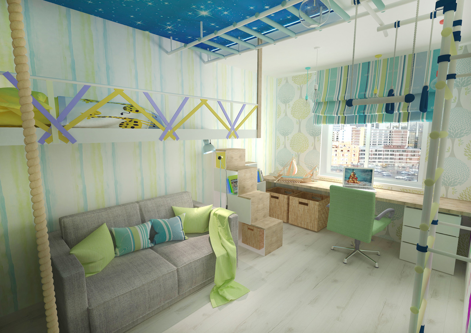 Современная функциональная квартира для семьи с тремя детьми