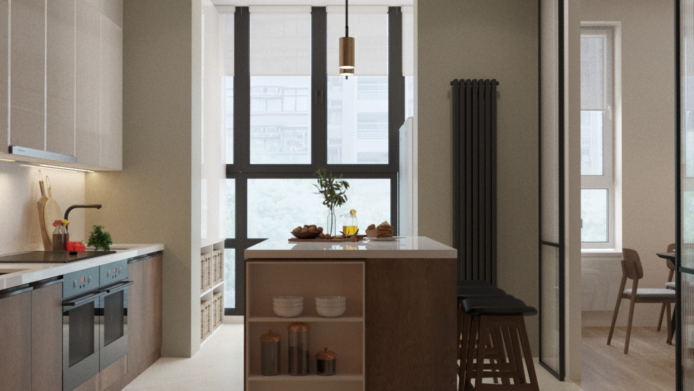 Обложка проекта: Современная кухня-гостиная