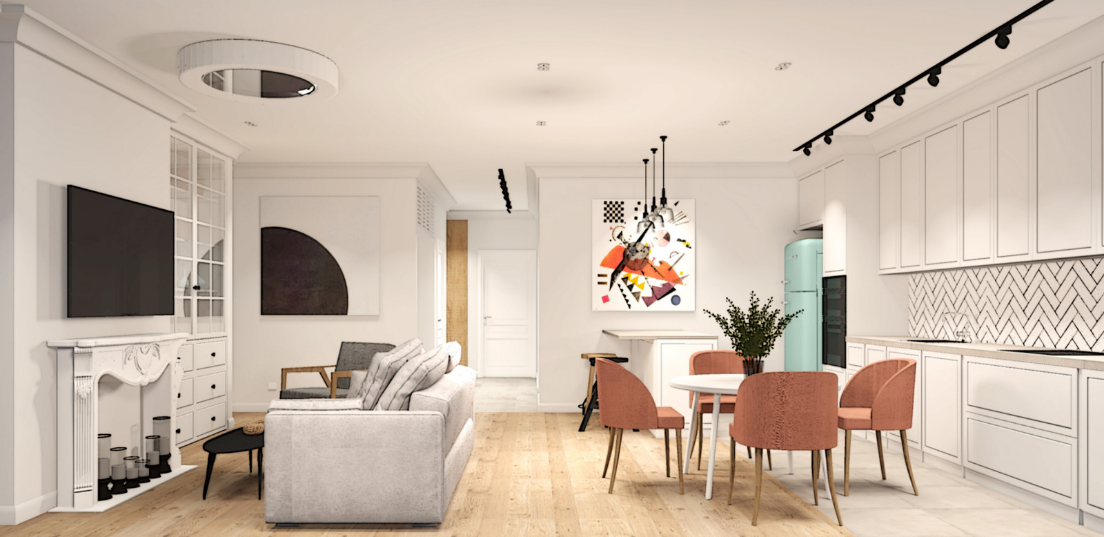 Обложка проекта: Интерьер трехкомнатной квартиры