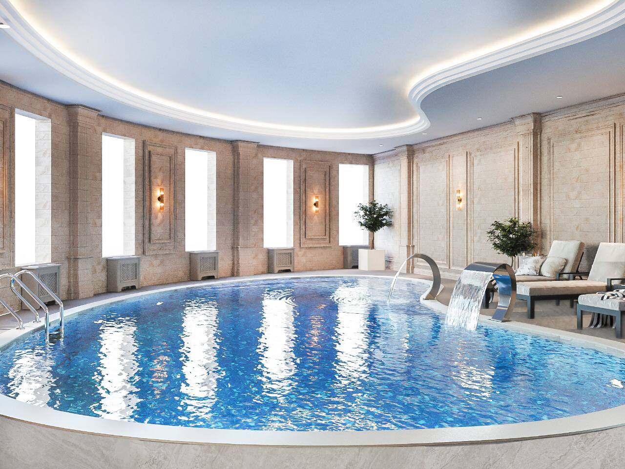 Обложка проекта: Комната отдыха с бассейном в частном доме