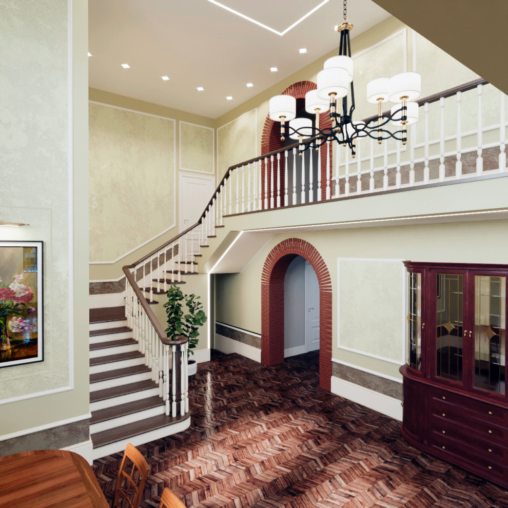 Визуализация проекта загородного дома в классическом стиле.