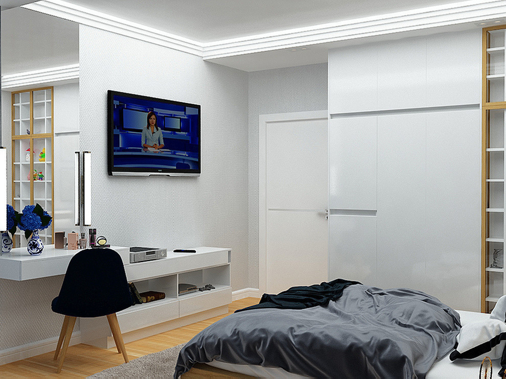 Дизайн-проект спальни для молодой девушки вид 2