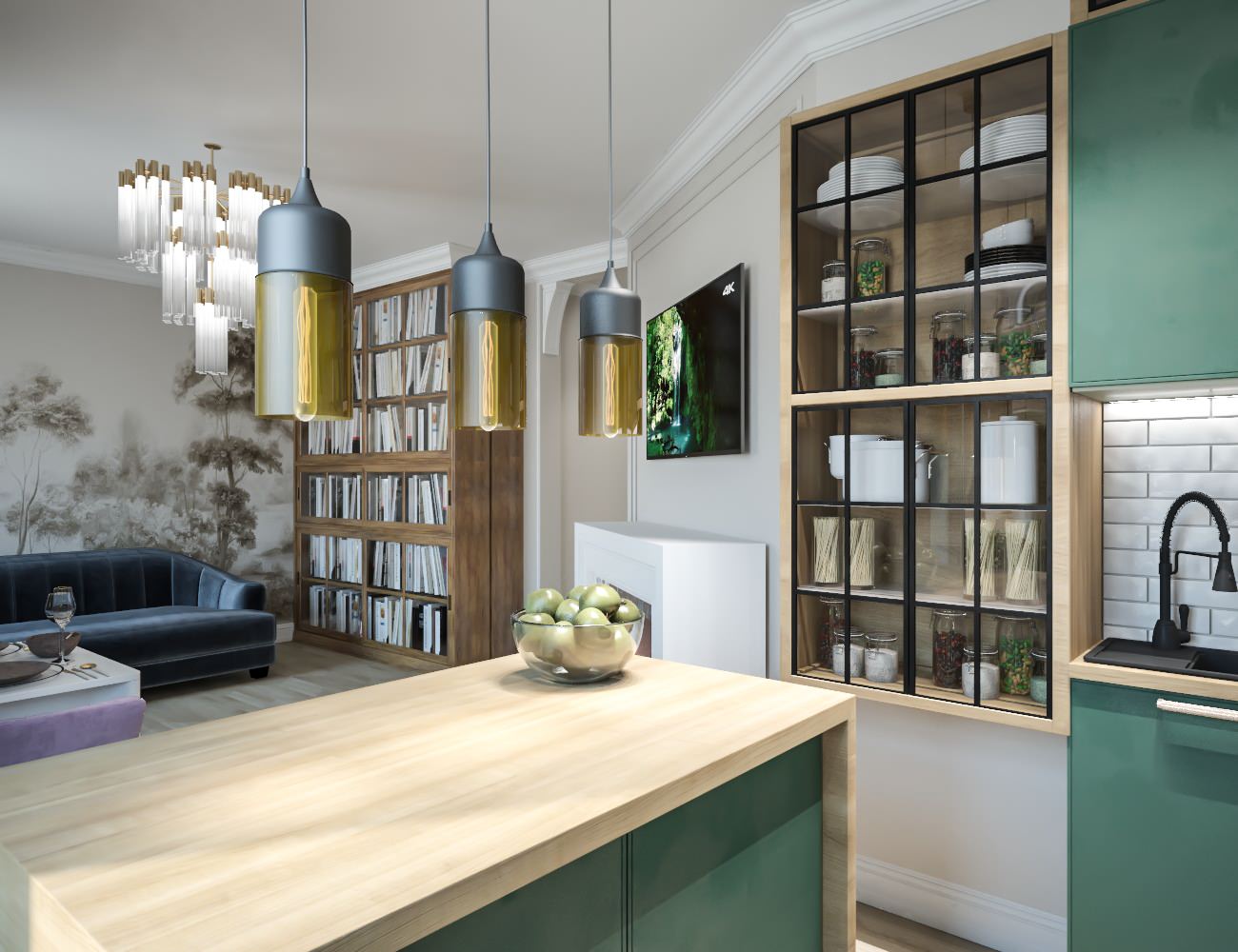 Кухня-гостиная на Московском проспекте. Старый фонд.