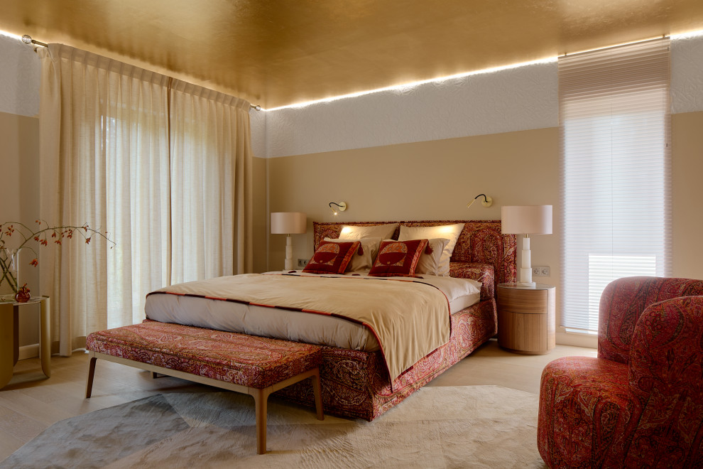 Мастер-спальня в розовом золоте