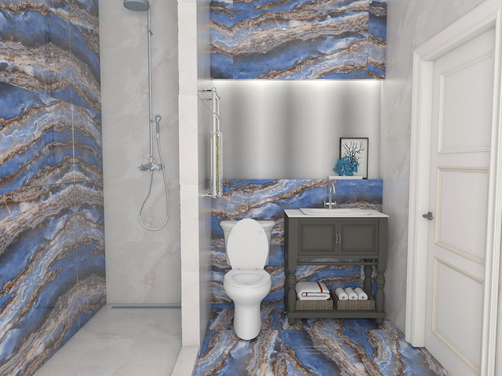 Обложка проекта: Сан. узел с акцентным керамогранитом