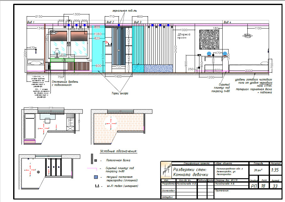 Однокомнатная квартира в перепланировке в двухкомнатную