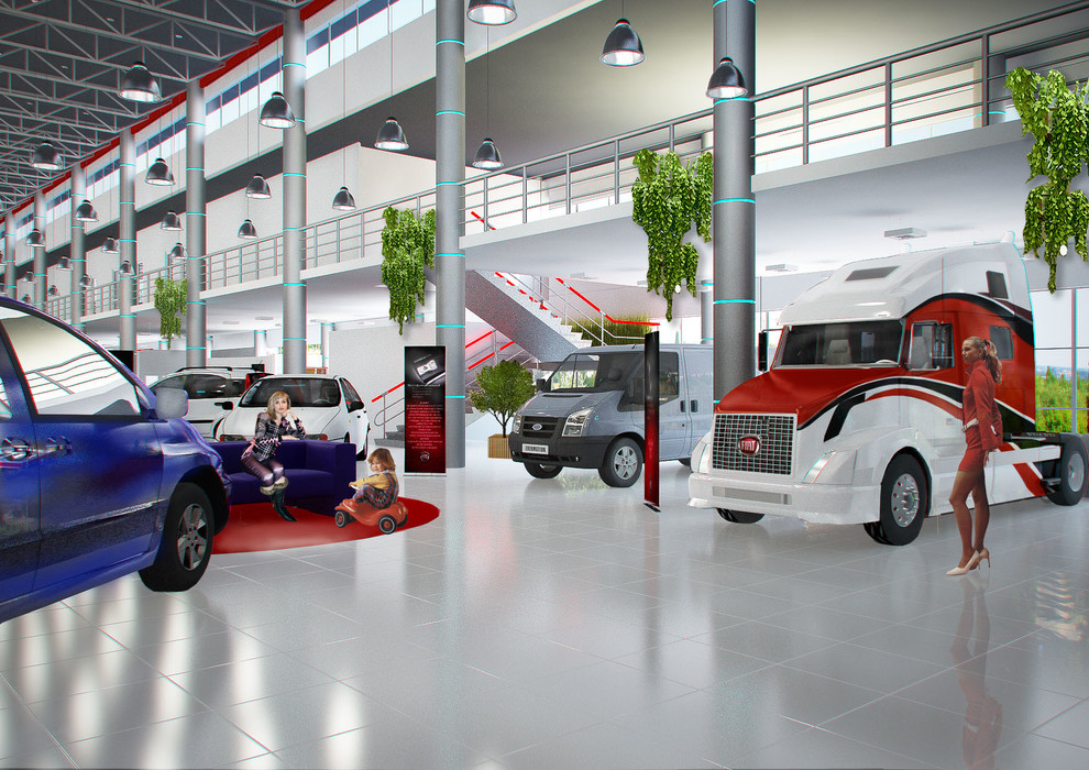 Эскизный проект диллерских центров SsangYong  и FIAT на ул. Рязвнской в Туле.