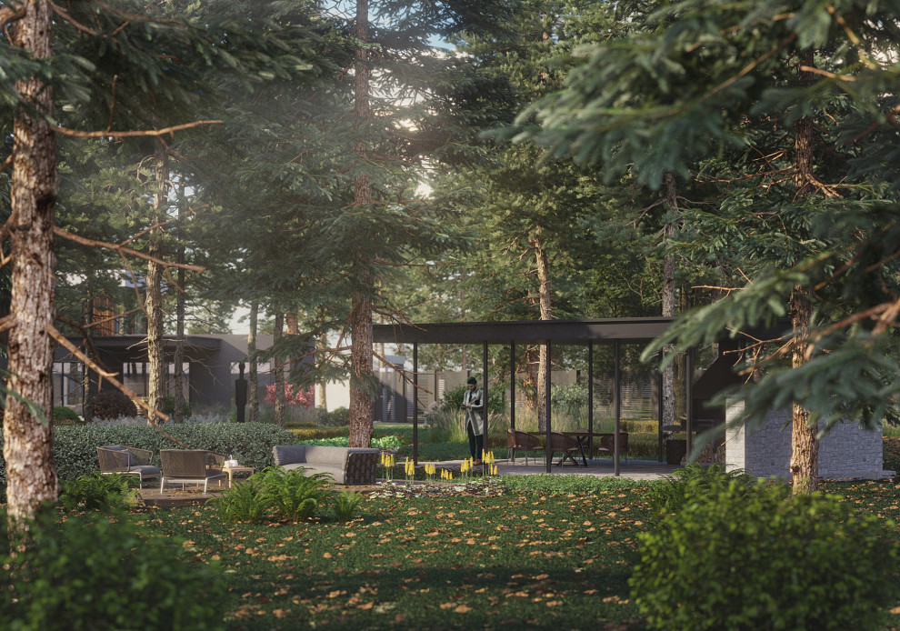 Проект дома и сада вокруг него, в КП Никологорское. М.О.