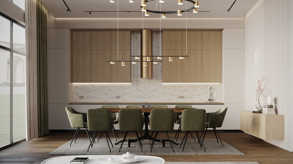 Обложка проекта: Визуализация кухни-гостиной в частном доме