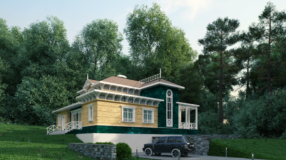 Проект загородного дома с мансардой из кирпича