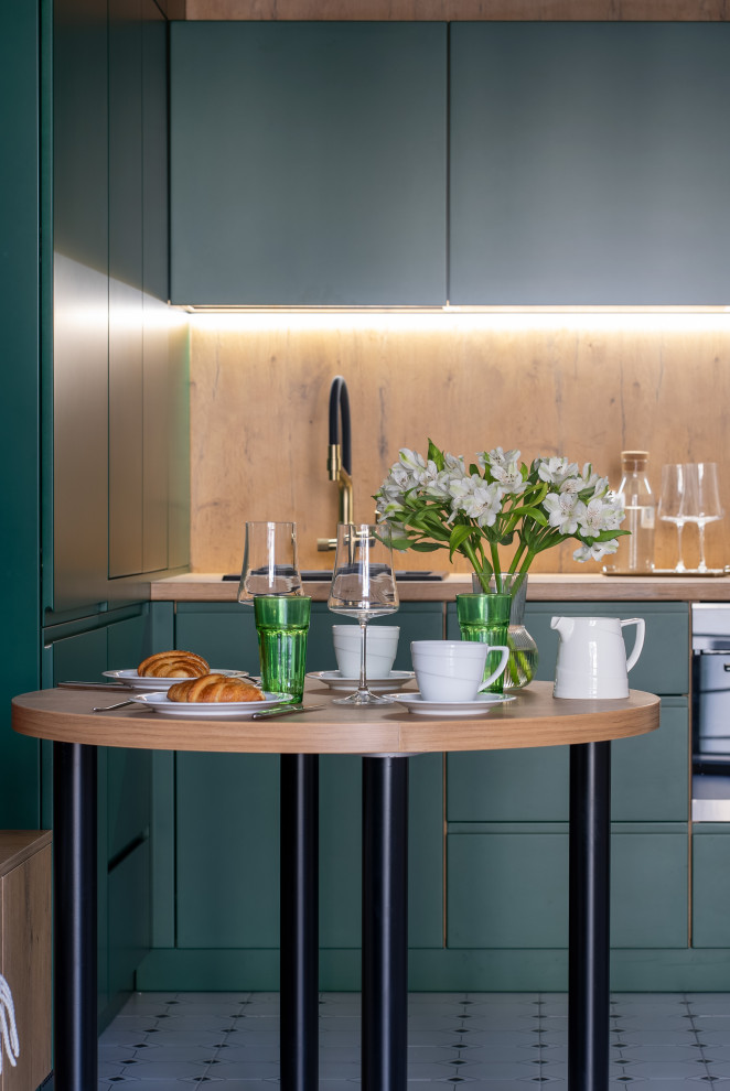 Как из однушки 45 кв.м сделать двушку с гардеробом и акцентной изумрудной кухней