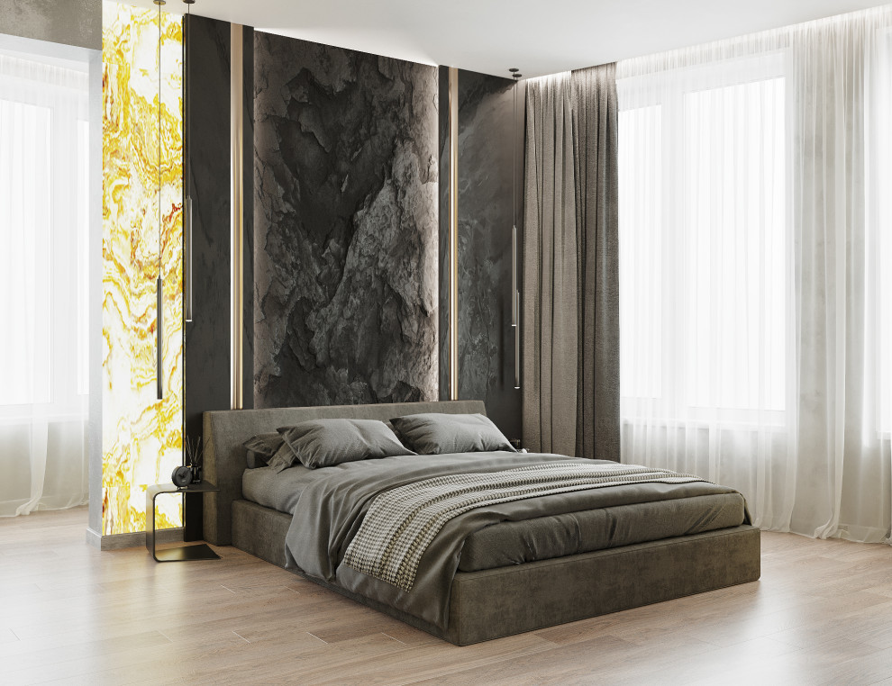 Обложка проекта: Трехкомнатная квартира для семьи из 4 человек с монохромным интерьером