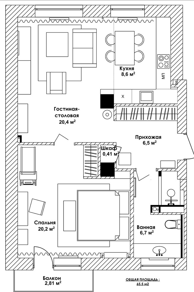 Маленькая квартира в старом районе Москвы