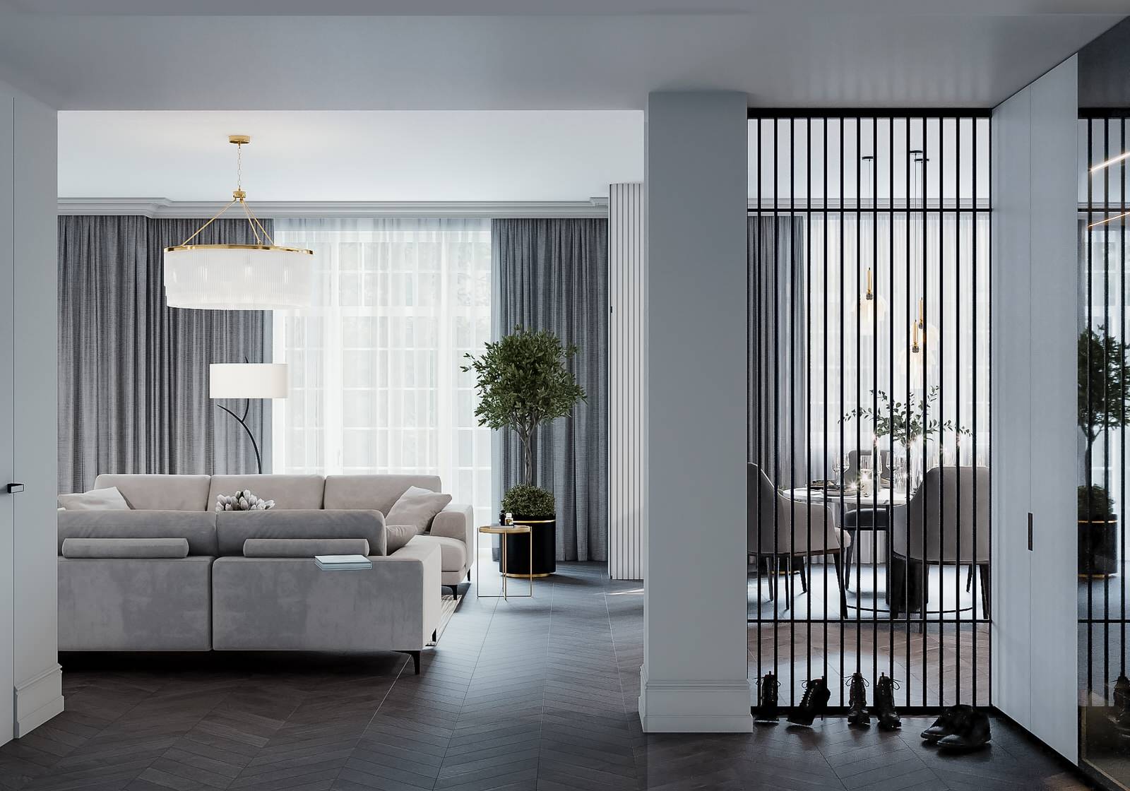 Светлая квартира в стиле неоклассика