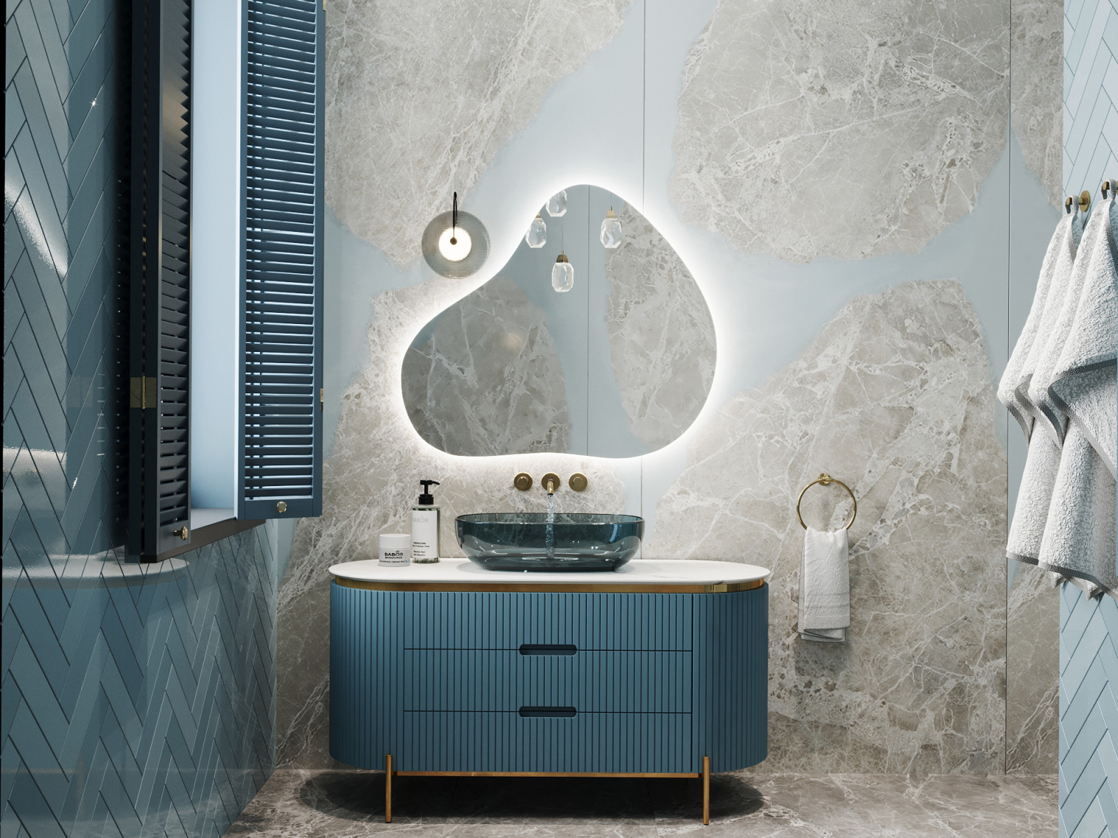 Дизайн-проект дома в голубых тонах