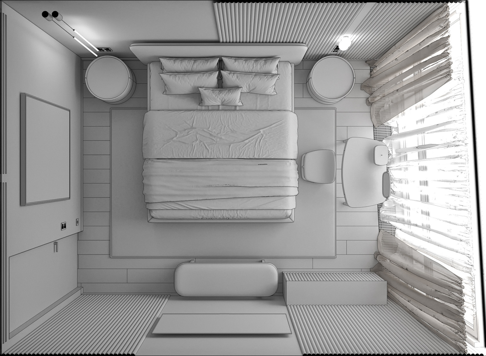 Мастер спальня в ЖК Кутузовская Ривьера