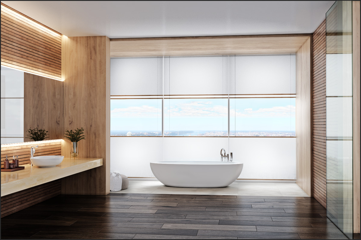 Подборка оформления ванной комнаты системами Wood and Washi