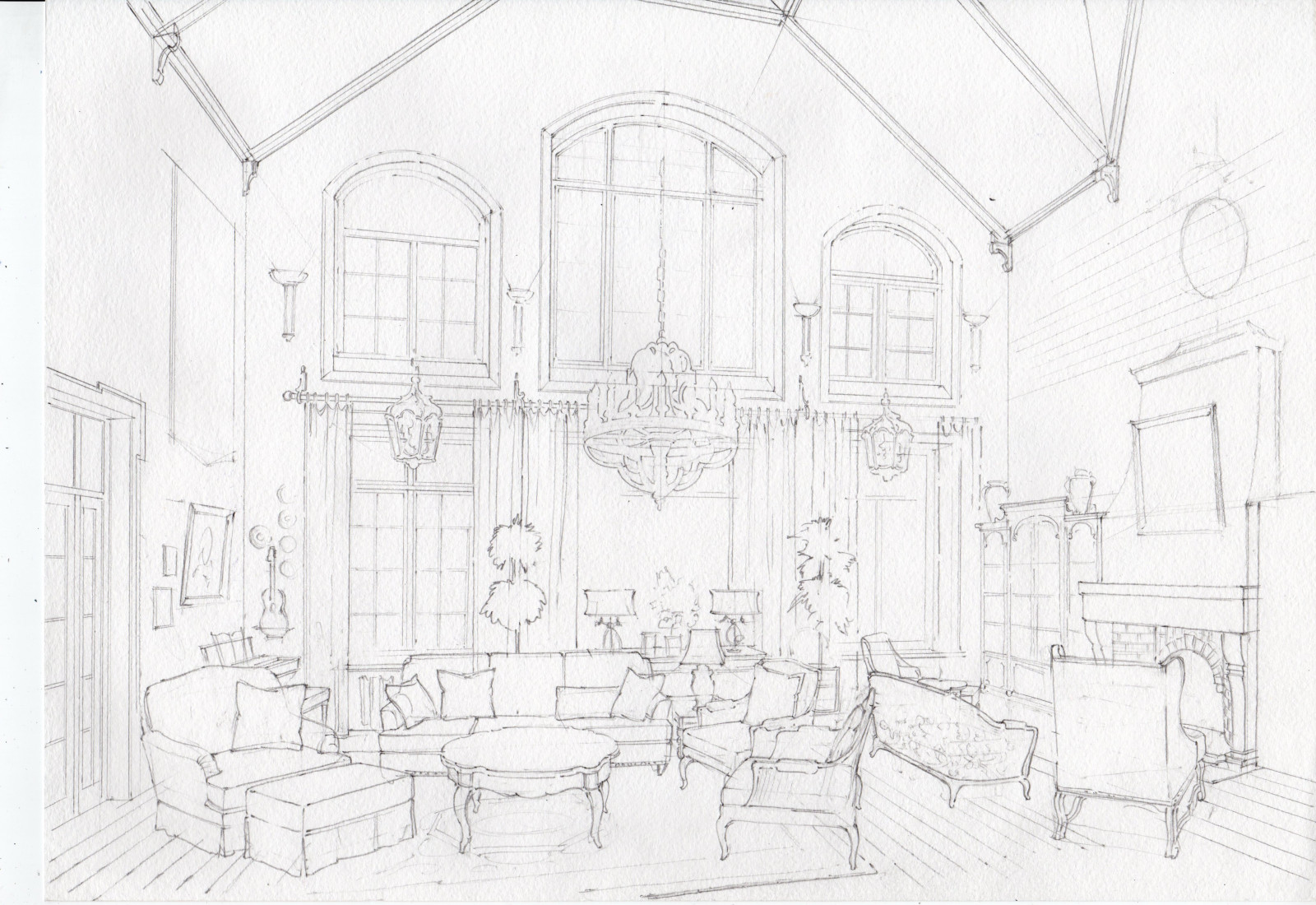 Обложка проекта: Акварельные эскизы к проекту: Загородного дома в стиле Прованс.